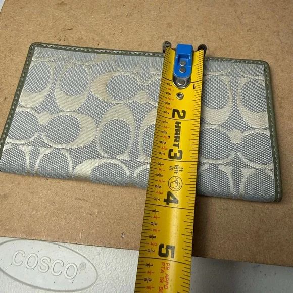 Vintage Coach Checkbook Leather Wallet Cosmetic Wristlet Various damaged - Picture 3 of 11